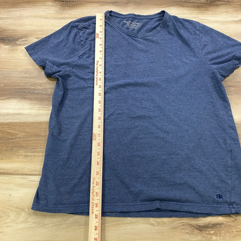 Banana Republic T-Shirt Men Large Minimalist 100% Soft Cotton Tee Regular Blue